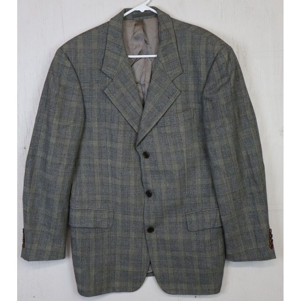 Mens Hugo Boss Jacket Gray Size 44R Lined Sport Coat 3 Button Poseidon Akropolis